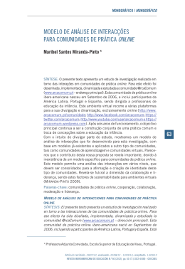 MODELO DE ANÁLISE DE INTERACÇõES PARA COMUNIDADES