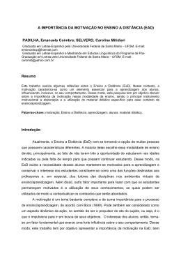 A IMPORT&Acirc;NCIA DA MOTIVA&Ccedil;&Atilde;O NO ENSINO A DIST&Acirc;NCIA