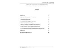 INTERA&Ccedil;&Atilde;O SOCIOAFETIVA NO AMBIENTE ONLINE