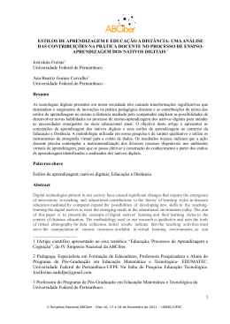 Estilos de aprendizagem e educa&ccedil;&atilde;o a dist&acirc;ncia