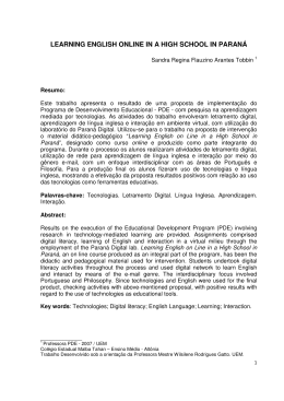 LEARNING ENGLISH ONLINE IN A HIGH SCHOOL IN PARAN&Aacute;