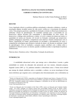 DOC&Ecirc;NCIA ONLINE NO ENSINO SUPERIOR