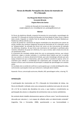 F&oacute;runs do Moodle: Percep&ccedil;&otilde;es dos alunos de mestrado em TIC e