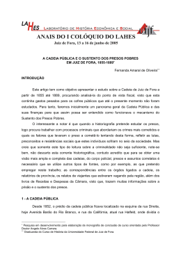 A Cadeia P&uacute;blica e o Sustento dos Presos Pobres em Juiz