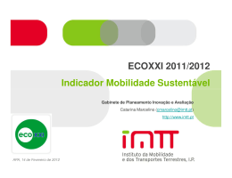 ECOXXI 2011/2012 Indicador Mobilidade Sustent&aacute;vel