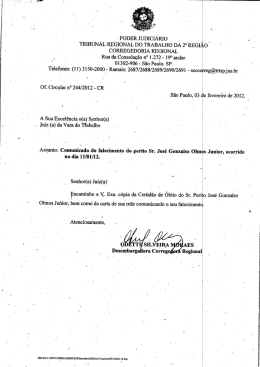 , - PODER JUDICI&Aacute;RIO _ - Tribunal Regional do Trabalho da 2&ordf;