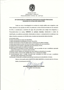 18º Convocação - Ministério Público do Estado do Pará