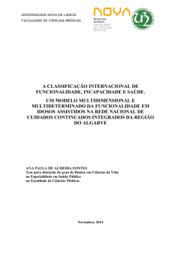 a classifica&ccedil;&atilde;o internacional de funcionalidade