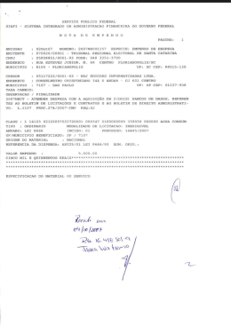 servico publico federal siafi - sistema integrado de administracao
