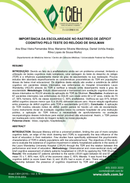 import&acirc;ncia da escolaridade no rastreio de d&eacute;ficit cognitivo pelo