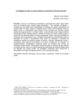 Letramento para Alunos Surdos atrav&eacute;s de textos sociais