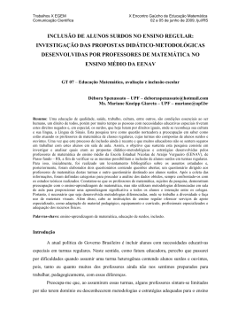 INCLUS&Atilde;O DE ALUNOS SURDOS NO ENSINO REGULAR