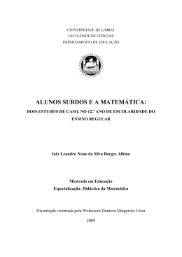 alunos surdos e a matem&aacute;tica - Reposit&oacute;rio da Universidade de