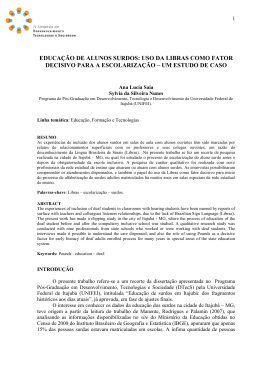 EDUCA&Ccedil;&Atilde;O DE ALUNOS SURDOS: USO DA LIBRAS COMO