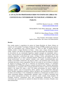 a atua&ccedil;&atilde;o do professor surdo no ensino de libras no contexto da