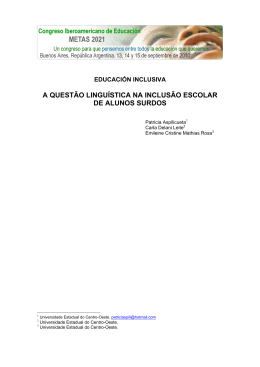a quest&atilde;o lingu&iacute;stica na inclus&atilde;o escolar de alunos surdos