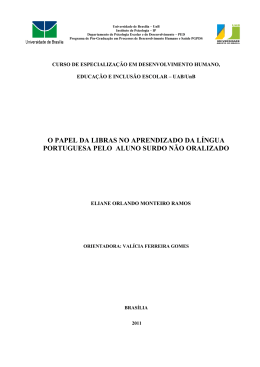 o papel da libras no aprendizado da língua portuguesa pelo