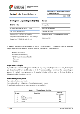 Português Língua Segunda (PL2) - Escolas | João de Araújo Correia