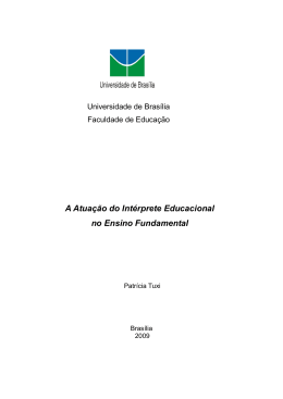 A Atua&ccedil;&atilde;o do Int&eacute;rprete Educacional no Ensino Fundamental