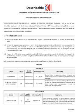 DESENBAHIA - AG&Ecirc;NCIA DE FOMENTO DO ESTADO DA BAHIA S