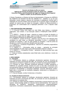 1 Governo do Estado do Rio de Janeiro Ag&ecirc;ncia de Fomento do