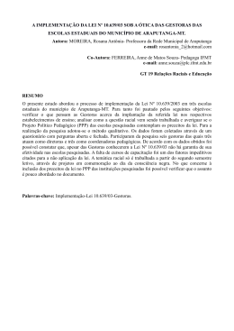A IMPLEMENTA&Ccedil;&Atilde;O DA LEI N&ordm; 10.639/03 SOB A &Oacute;TICA DAS
