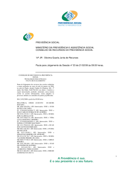 PREVID&Ecirc;NCIA SOCIAL MINIST&Eacute;RIO DA PREVID&Ecirc;NCIA E