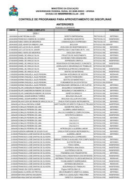 Anteriores - Divis&atilde;o de Registro Escolar