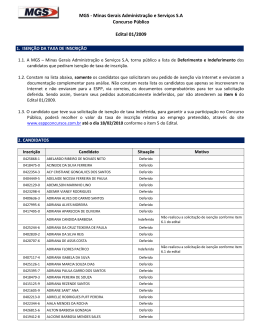 Isen&ccedil;&atilde;o da Taxa de Inscri&ccedil;&atilde;o