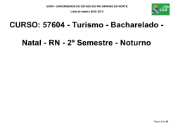 CURSO: 57604 - Turismo - Bacharelado - Natal - RN - 2º