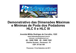 DEMONSTRATIVO DE DIMENS&Otilde;ES