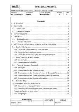Drenagem superficial e prote&ccedil;&atilde;o contra eros&atilde;o