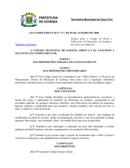 RAZ&Otilde;ES DO VETO - Prefeitura de Goi&acirc;nia