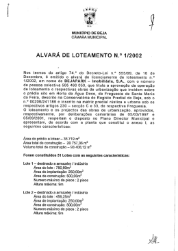 ALVARÁ DE LOTEAMENTO N.° 1/2002