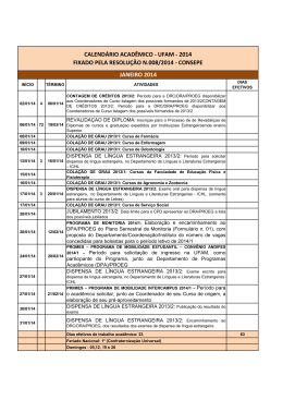 UFAM - Calend&aacute;rio Acad&ecirc;mico