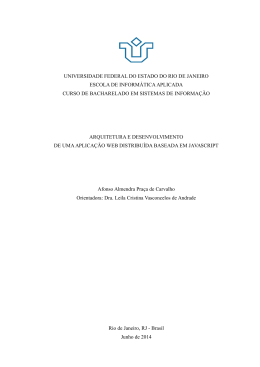 Arquitetura e Desenvolvimento de uma Aplica&ccedil;&atilde;o Web
