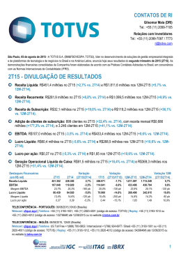 2T15 - DIVULGA&Ccedil;&Atilde;O DE RESULTADOS