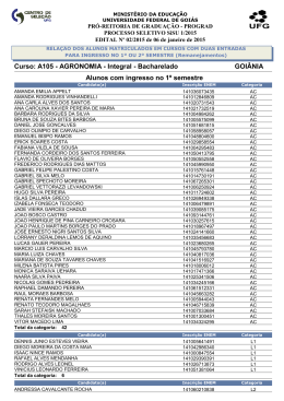 Primeira Lista de Remanejamentos - Vestibular