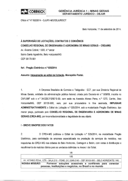 impugna&ccedil;&atilde;o Corrreios - Crea-MG