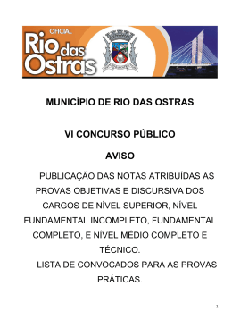 Edital do concurso público da Prefeitura de Rio das Ostras