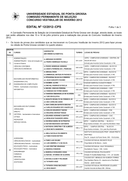 DISTRIBUI&Ccedil;&Atilde;O DOS CANDIDATOS NAS RESPECTIVAS