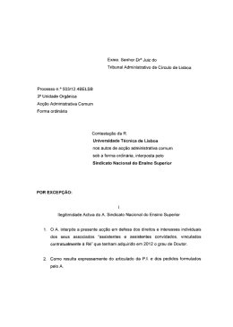 Contesta&ccedil;&atilde;o UTL - Sindicato Nacional do Ensino Superior