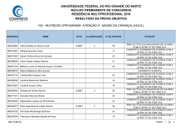 103 - Nutri&ccedil;&atilde;o (Programa: Aten&ccedil;&atilde;o &agrave; Sa&uacute;de da Crian&ccedil;a)
