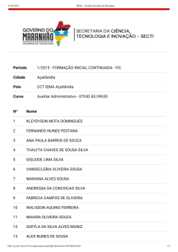 Resultado Completo &ndash; Inscri&ccedil;&otilde;es 2015