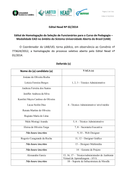 Edital Nead N&ordm; 02/2014 Edital de Homologa&ccedil;&atilde;o da Sele&ccedil;&atilde;o de