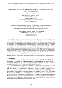 Influ&ecirc;ncia da radia&ccedil;&atilde;o solar na distribui&ccedil;&atilde;o superficial da vegeta&ccedil;&atilde;o