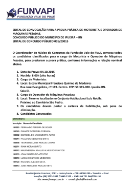 EDITAL DE CONVOCA&Ccedil;&Atilde;O PARA A PROVA PR&Aacute;TICA