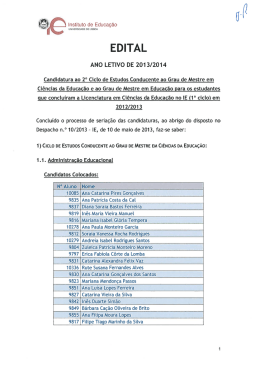 Edital - Resultados - Instituto de Educação