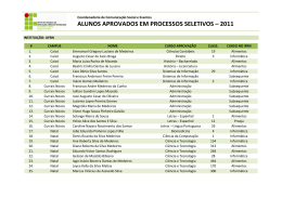 ALUNOS APROVADOS EM PROCESSOS SELETIVOS &ndash; 2011