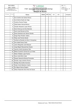 Lista das Turmas- 6ºano (Ano Letivo 2011-2012)